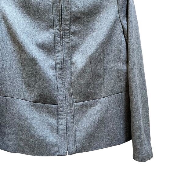 Talbots Gray Italian Flannel Wool Blend Zip Up Collarless Jacket Size 10 - Picture 3 of 7